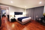 The master bedroom has its own private bathroom a closet and a large flat screen LCD television